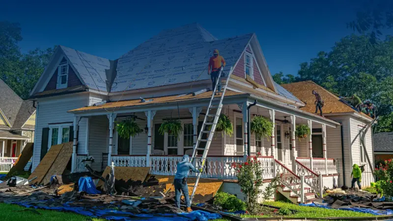Storm damage cleanup service by OKC Roofers in Oklahoma City