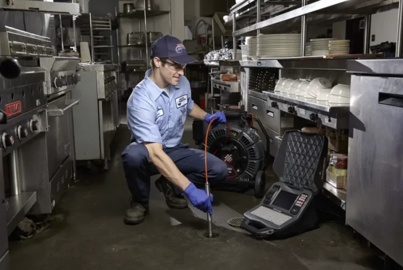 Plumbing inspection by a Roto-Rooter technician in Oklahoma City
