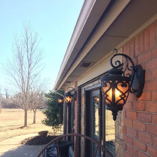 Exterior lighting installation by Edge Electric in Oklahoma City